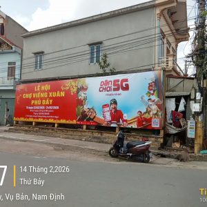 Thi công biển bạt tại Chợ Viềng Nam Định