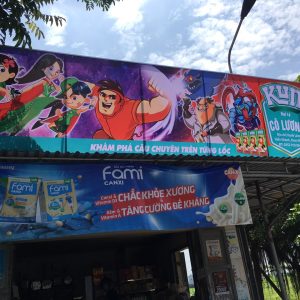 Thi công biển bạt sữa Kun - Cô Lương tại Nam Định