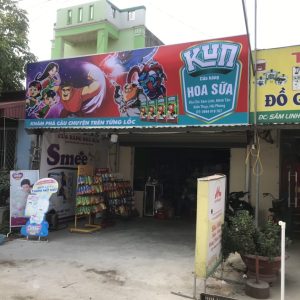 Thi công biển bạt sữa quốc tế Kun