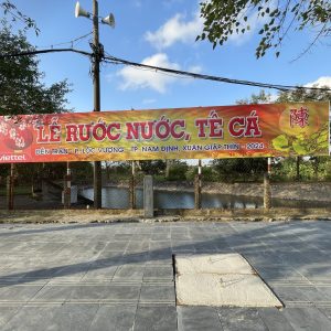 Thi công biển bạt tại Đền Trần Nam Định