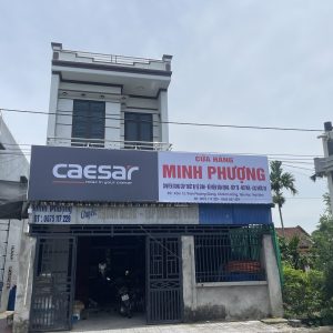 Thi công biển bạt cửa hàng thiết bị vệ sinh Minh Phượng tại Thái Bình