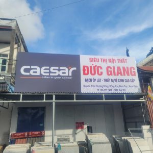 Thi công biển bạt cửa hàng thiết bị vệ sinh Đức Giang tại Nam Định