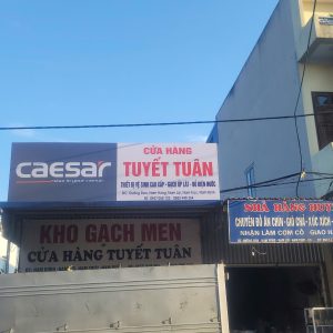 Thi công biển bạt cửa hàng thiết bị vệ sinh Tuyết Tuân tại Nam Định