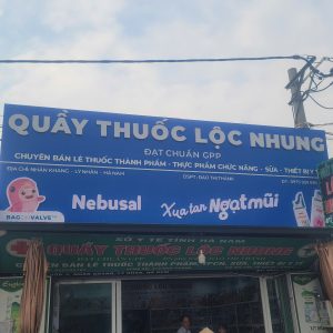 Thi công biển quầy thuốc Lộc Nhung tại Hà Nam